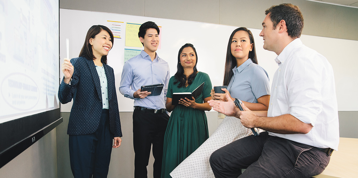 Adult attending training courses