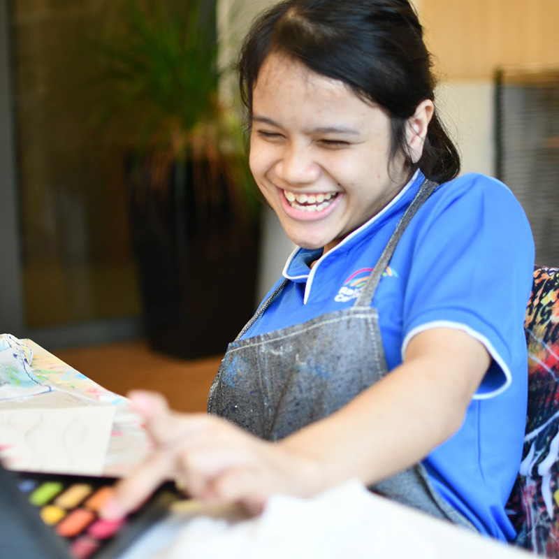 Students at Rainbow Centre enjoying their lesson